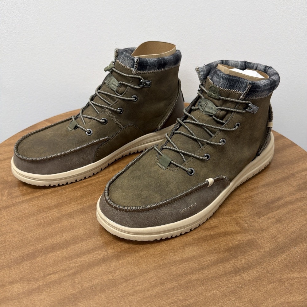 Hey Dude Boots Men's 12 Bradley Classic Walnut Brown Ankle Lace Up light weight